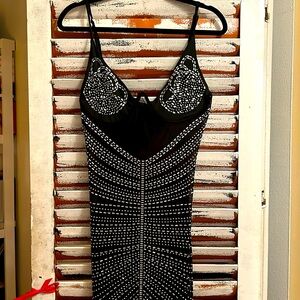 Women’s Evening Mesh & Crystal Evening Gown